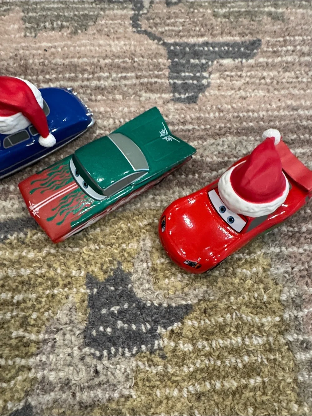 Disney Cars Holiday Vehicle Set - Brown, Blue, Green, Red